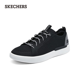 斯凯奇（Skechers）2024男鞋低帮板鞋舒适网面透气户外运动休闲鞋210814 黑色/BLK 46