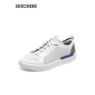 斯凯奇（Skechers）2024男鞋低帮板鞋舒适网面透气户外运动休闲鞋210814 白色/WHT 45.5