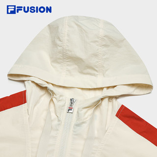 FILA 斐乐 FUSION x FACETASM斐乐潮牌梭织外套女2024夏季拼色上衣 麦芽糖白-IV 170/88A/L