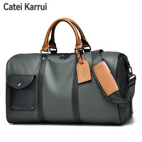 Catei Karrui 旅行包手提大容量短途行李包休闲纯色百搭游泳健身手提包商务出差 时尚绿