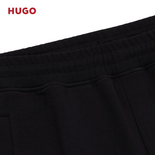 HUGO男士2024夏季堆叠徽标装饰弹力棉卫裤 001-黑色 EU:XL