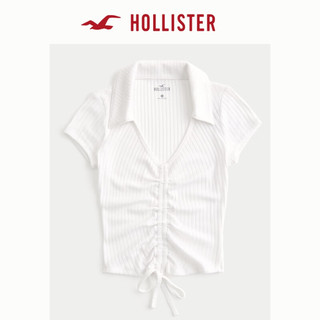 HOLLISTER24春夏辣妹罗纹束紧修身Polo衫短袖 女 358222-1 白色 XS (160/84A)