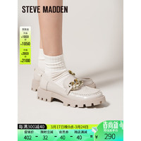 史蒂夫·马登 STEVE MADDEN/思美登时尚粗跟圆头一脚蹬休闲乐福鞋女 MIX UP 米白色 35