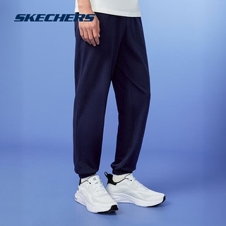 斯凯奇（Skechers）裤子男女同款2024春季休闲裤运动户外宽松黑色长裤L224M067 男款-海军蓝/00DU L