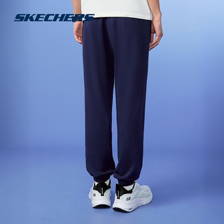 斯凯奇（Skechers）裤子男女同款2024春季休闲裤运动户外宽松黑色长裤L224M067 男款-海军蓝/00DU L