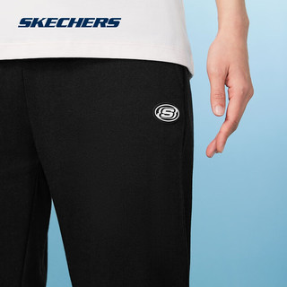 斯凯奇（Skechers）裤子男女同款2024春季休闲裤运动户外宽松黑色长裤L224M067 女款-碳黑/0018 XXL