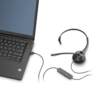 宝利通（POLYCOM）EncorePro 310 USB-C单耳头戴式电脑办公耳机 话务客服降噪耳麦（Type-C接口） EP310 Type-C接口