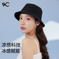 VVC渔夫帽2023春夏季防晒遮阳帽女黑色防晒帽款帽子 黑色