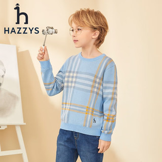 HAZZYS 哈吉斯 品牌童装儿童男童秋新款套头线衣平顺柔糯舒适柔软男童套头线衣 暖卡其 120