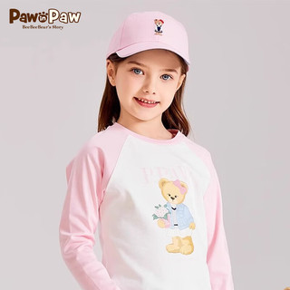 PawinPaw卡通小熊童装24春夏男女童撞色T恤插肩袖打底衫 
