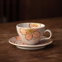 同合同合粉樱卡布奇诺咖啡杯套装日式手工可爱女生下午茶茶杯 粉引春樱套杯 1个 240ml