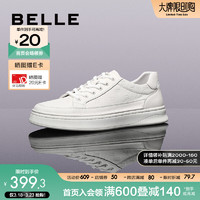 BeLLE 百丽 潮流休闲板鞋男春夏商场同款舒适轻便真皮小白鞋A1086AM3 白色 43