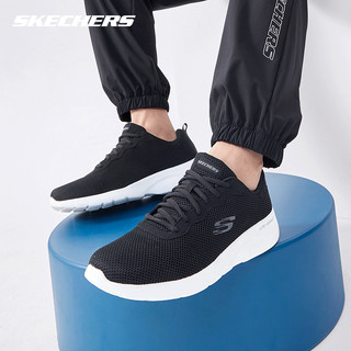 SKECHERS 斯凯奇 运动鞋男女同款轻便网面休闲鞋 黑白色/BLK 42