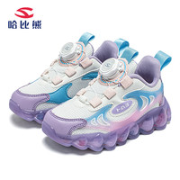 哈比熊（HOBIBEAR）童鞋女童运动鞋春秋网面透气儿童女孩小中大童休闲鞋 单层 GS8162白紫 30码
