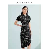 KAXIWEN 佧茜文 新中式旗袍连衣裙女2024年夏季女装简约修身中长款裙子女