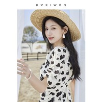 KAXIWEN 佧茜文 碎花连衣裙女夏季女装简约宽松中长款裙子女