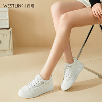 WESTLINK 西遇 运动鞋厚底增高白色板鞋