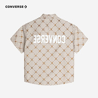Converse匡威儿童装男童短袖上衣2024夏季女童印花衬衫CNVN-WT-F957 燕麦色 110/52