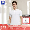 FILA 斐乐男子针织短袖POLO衫2024夏运动凉感速干衣 星光白-WT 190/108A/XXXL