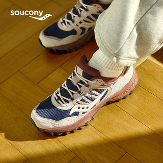 Saucony索康尼复古休闲鞋男女同款24年春户外徒步运动鞋男GRID远山 深兰灰3 38
