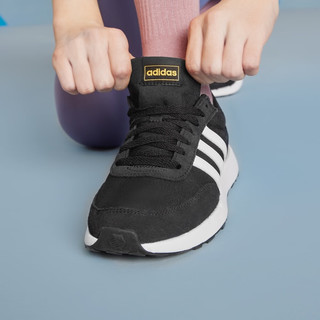 adidas RUN 60s 2.0休闲舒适跑步鞋女子阿迪达斯轻运动H04700 黑/白 36.5(225mm)