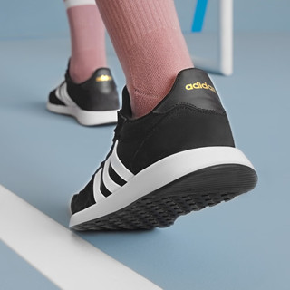 adidas RUN 60s 2.0休闲舒适跑步鞋女子阿迪达斯轻运动H04700 黑/白 36.5(225mm)
