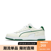 彪马（PUMA） 男女同款复古休闲板鞋 RBD GAME LOW 386373 白-灰色-深绿色-金色-11 40