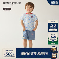 Teenie Weenie Kids小熊童装24夏季男宝宝航海风短袖短裤套装 蓝色 80cm