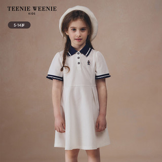 Teenie Weenie Kids小熊童装24夏季女童户外风柔软凉感连衣裙 象牙白 110cm