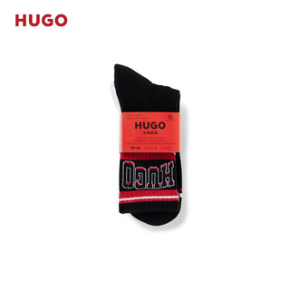 HUGO男士2024夏季品牌标识装饰棉质混纺短袜三双装 960 EU:39-42