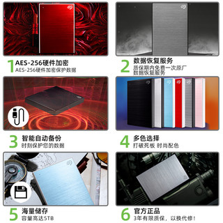 SEAGATE 希捷 移动硬盘2t加密外置高速1t外接非固态移动盘外置5tb