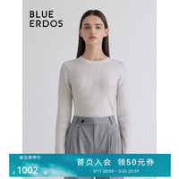 BLUE ERDOS 羊绒衫女100%山羊绒早秋多巴胺基础短款打底针织B236A0032 白 170/88A/L
