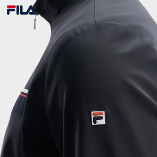斐乐（FILA）官方男士针织长袖外套2024春新款休闲时尚基础上衣 