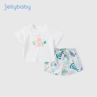 JELLYBABY 杰里贝比 女童短袖套装夏季新款儿童两件套小童衣服3岁5宝宝夏装女