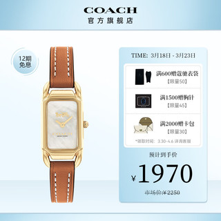 蔻驰（COACH）CADIE系列 母贝表盘 小方芯皮带石英女表 14504029 