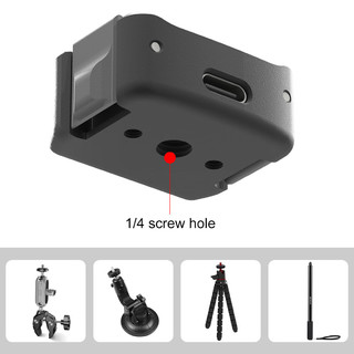 PULUZ适用DJI OSMO pocket 3充电转接底座 大疆双接口相机配件 黑色