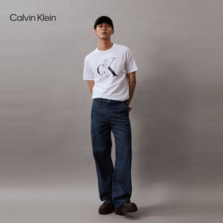 Calvin Klein Jeans24春夏男士休闲通勤经典字母印花纯棉短袖T恤40KC829 YAA-月光白 S