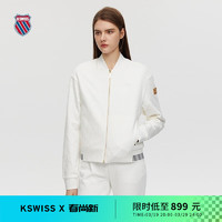 K·SWISS 盖世威（K·SWISS）女外套 秋季 经典百搭休闲运动针织外套 198750 芡实白-115 S