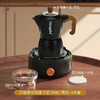 Mongdio双阀摩卡壶煮咖啡壶家用小型意式萃取咖啡机手冲咖啡套装 布粉器+电炉+暗夜黑双阀 90ml