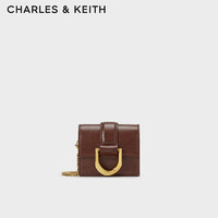CHARLES & KEITH CHARLES&KEITH;复古马蹄扣迷你Gabine零钱包小包女CK6-50840489 Chocolate巧克力色 1个