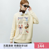 【范思蓝恩&一只苹果狗 联名】22FS4252 甜美圆领印花卫衣女秋冬 蛋糕杏 M