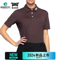 PXG高尔夫服装女士夏季短袖24年 运动速干T恤衫 简约翻领POLO衫 RP Signature 紫红色 XS