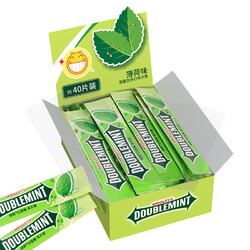 DOUBLEMINT 绿箭 口香糖条装40/100片清凉薄荷味清新口气休闲零食糖果23 绿箭口香糖 2.7g 1盒 40片