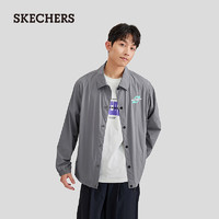 SKECHERS 斯凯奇 男子舒适休闲外套L224M049 垩灰色/040R XL