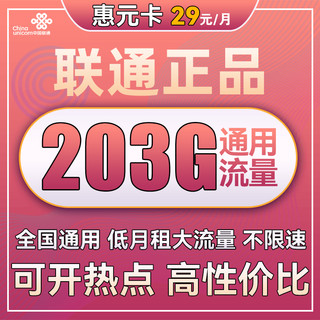 中国联通 惠兔卡 19元月租（95G通用流量+60G定向流量+3个亲情号）