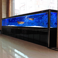 欧宝 金龙鱼缸 玻璃生态水族箱 屏风 大型鱼缸客厅办公室别墅鱼缸 300*60*90/70底过滤