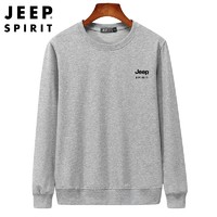 Jeep 吉普 卫衣男圆领套头2019年秋冬新品休闲男士上衣外套FSMS1145 灰色 XL