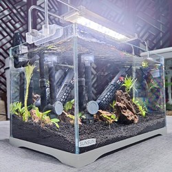 SUNSUN 森森 鱼缸小型桌面玻璃客厅造景水草缸斗鱼缸乌龟缸懒人水族箱