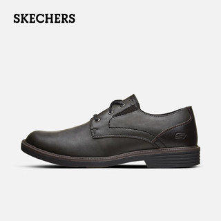 斯凯奇（Skechers）耐磨缓震健步鞋软底商务休闲户外简约百搭皮鞋 438-BBK全黑色 40