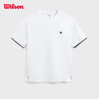 威尔胜（Wilson）24年春季针织短袖衫男款弹力修身短袖T恤运动休闲短袖 WM20002412WTA-亮白色 M